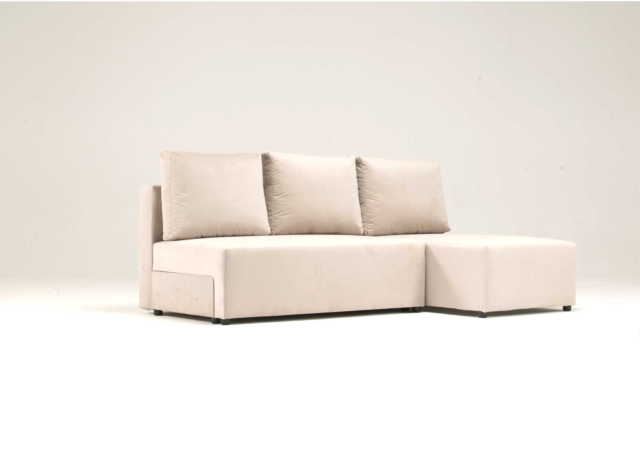 Mały narożnik 200cm rozkładany beżowy